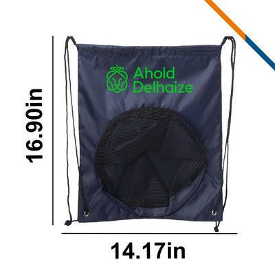 Custom Branded Amor Ball Carrier Drawstring Backpack Draw String Sport Gym Bag