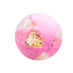 Custom Logo Printed High Quality Cheap Wholesale Promotional Pink Swimming Pool Balls Glitter Beach Ball