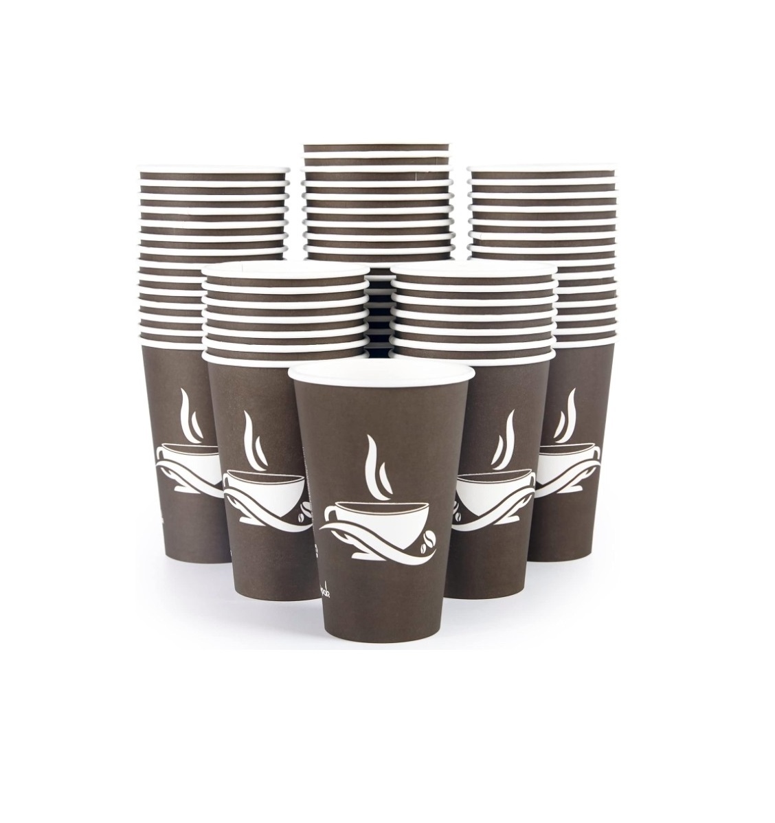 Customized Logo Printed High Quantity Disposable Paper Cups Double Wall Ripple Coffee Paper Cups