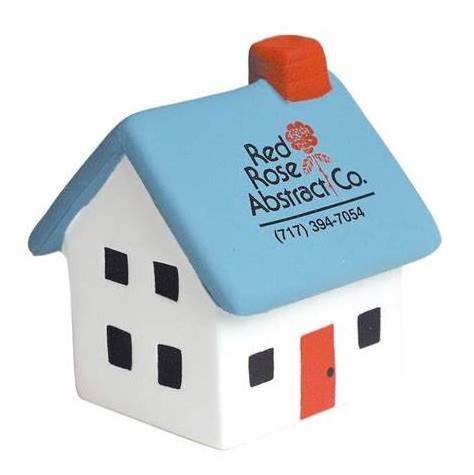 Custom Printed Anti Stress Toys House Shaped Promotional Window Hammer Anti-stress Relief Building Construction Stress Ball