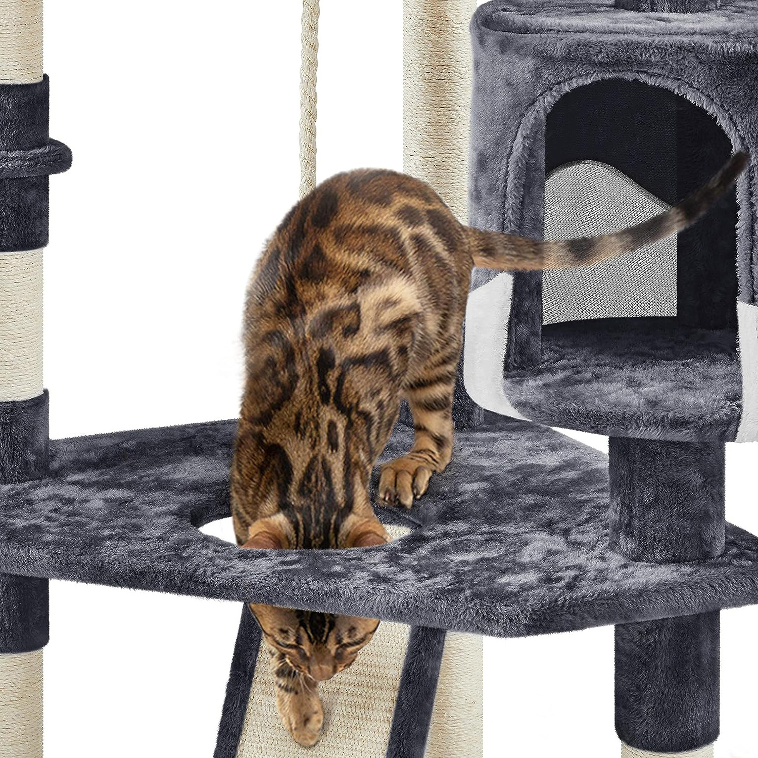 Multi-Level Cat Trees Indoor Cat Tower with Sisal-Covered Scratching Posts lush Perches and Condo for Kittens