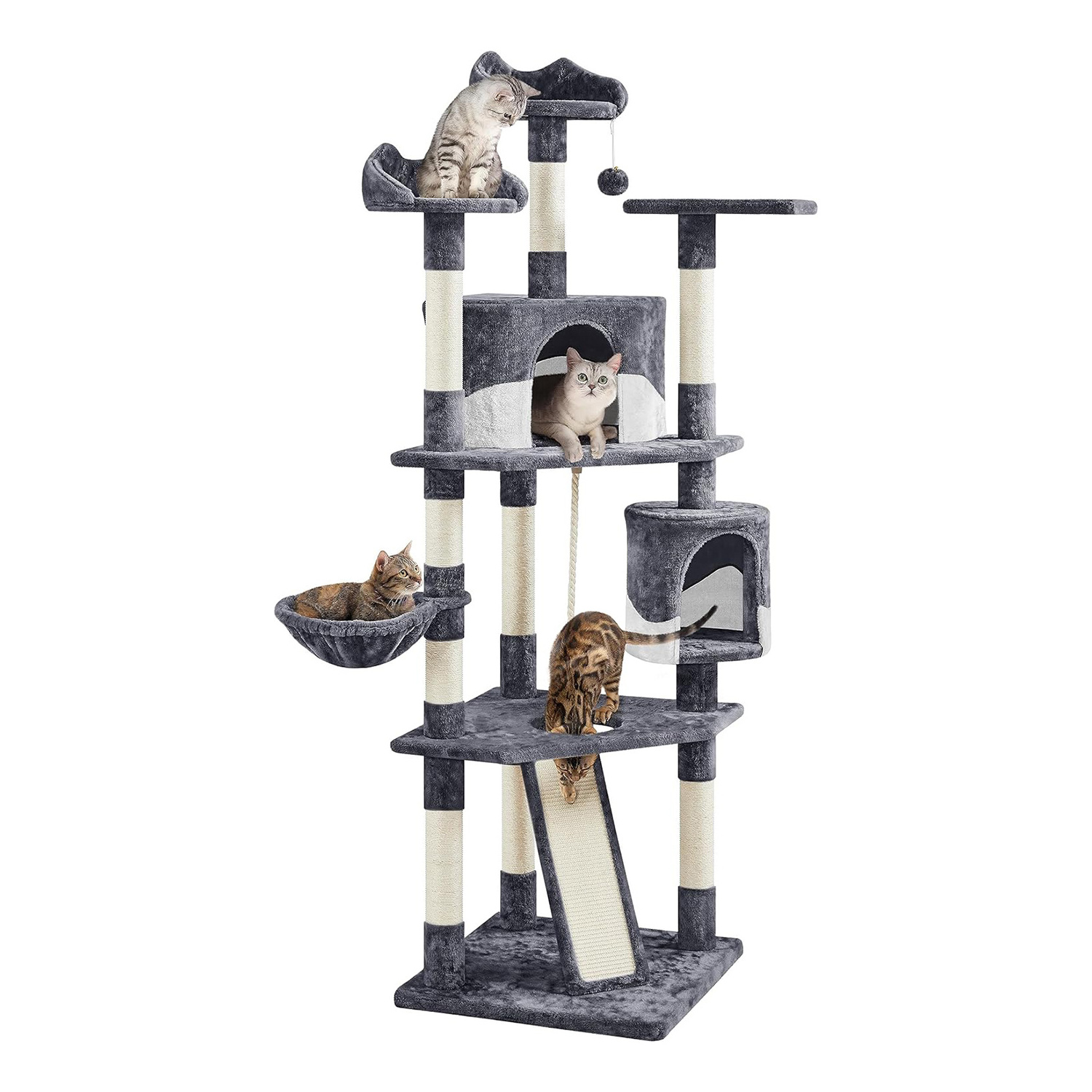 Multi-Level Cat Trees Indoor Cat Tower with Sisal-Covered Scratching Posts lush Perches and Condo for Kittens