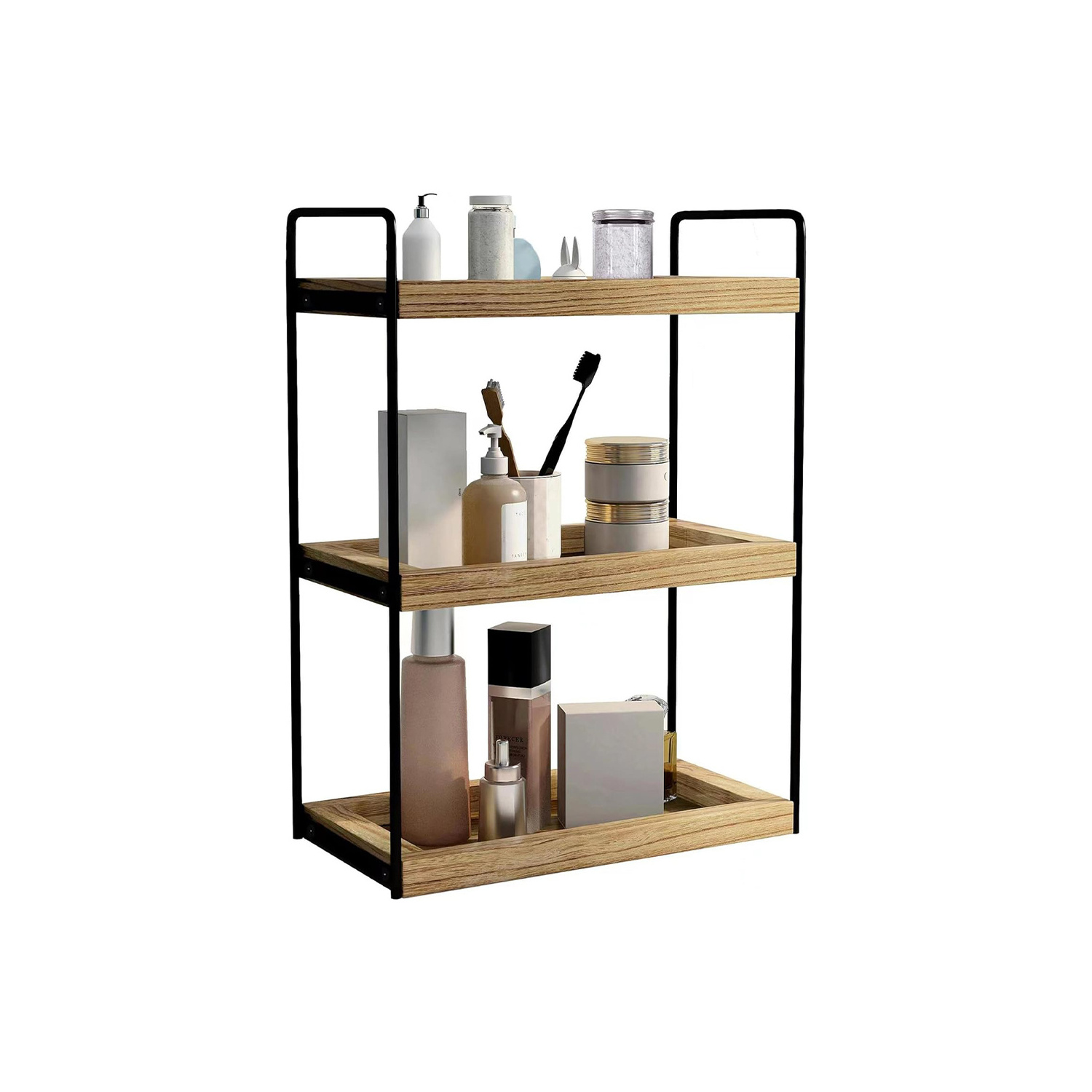 Countertop Storage Shelf 3 Tier Tray and Vanity Organizer Bathroom Counter Organizer