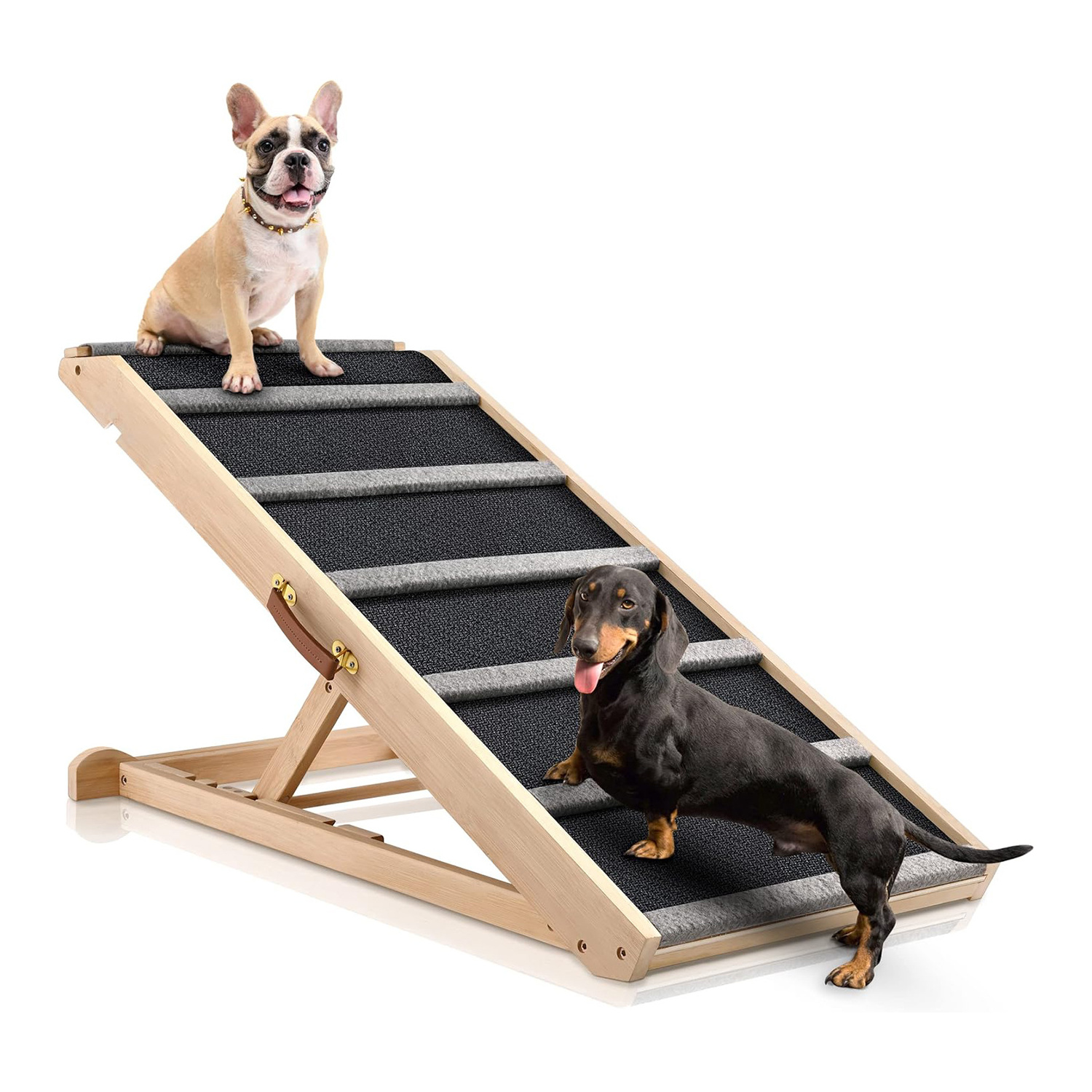 Excellent Traction Pet Ramp for Small Large Dogs to Get on Couch Car Dog Ramp for Bed Wooden Dog Stairs