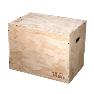 3 in 1 Wood Poly Box for Exercise Training and Conditioning Wood Plyometric Jump Box