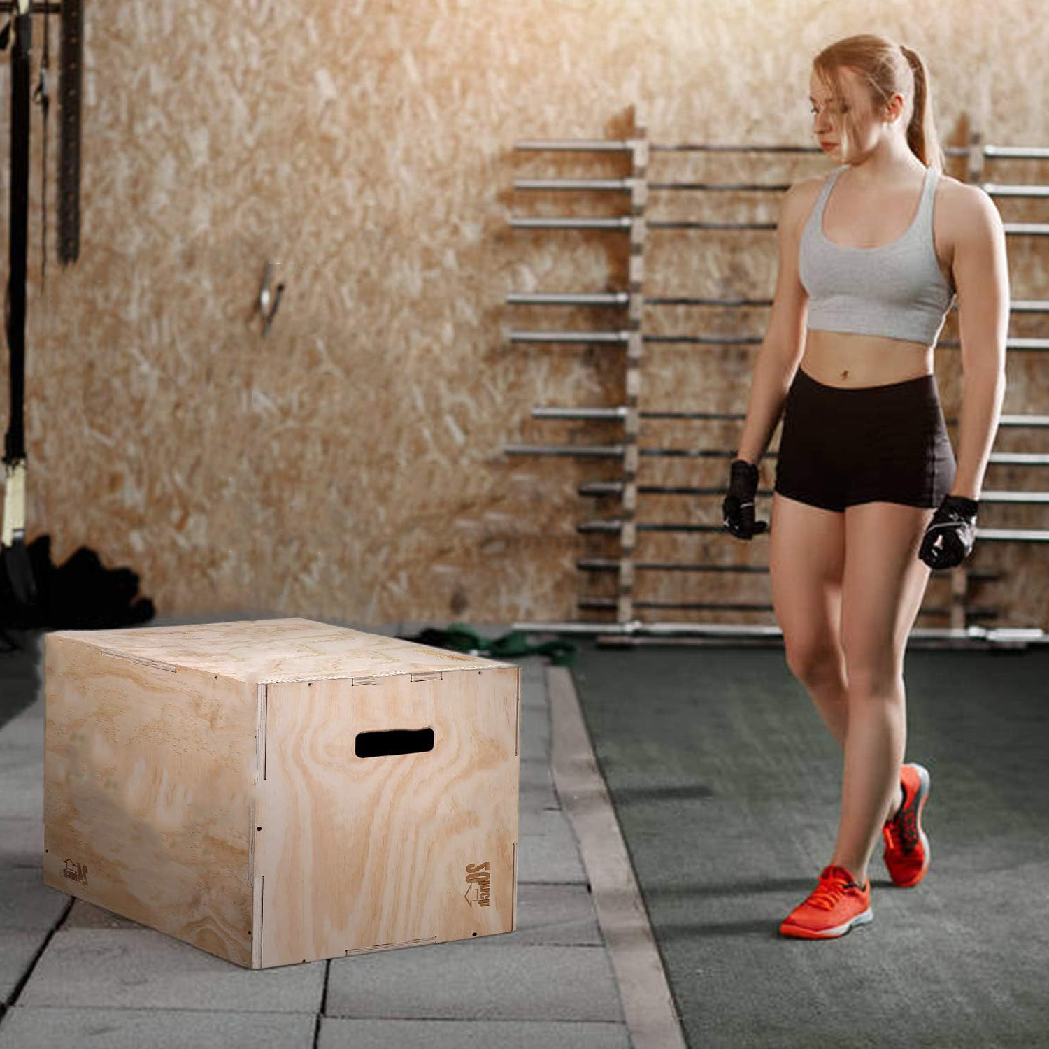 3 in 1 Wood Poly Box for Exercise Training and Conditioning Wood Plyometric Jump Box