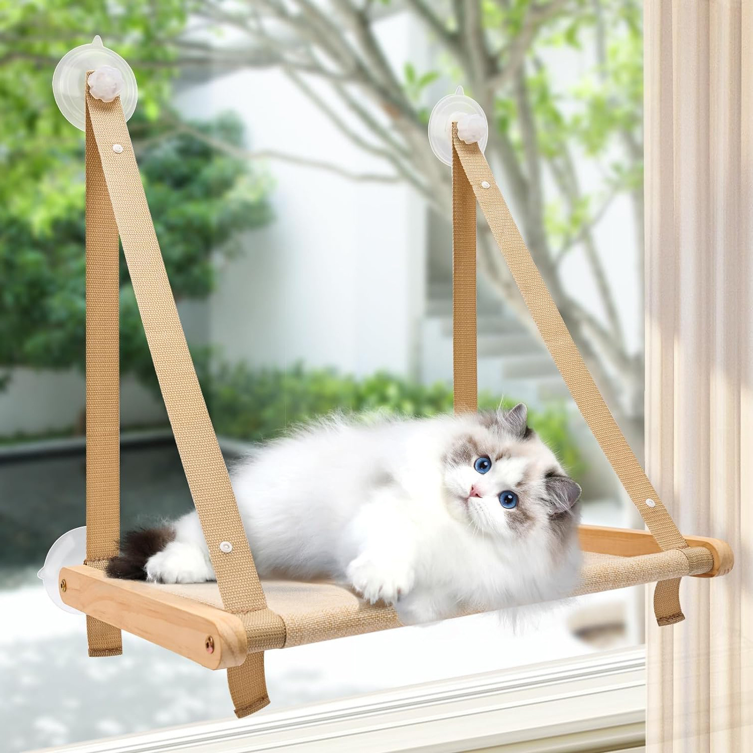 Cat Hammock Window Seat with Sturdy Screw Suction Cups Cat Window Hammocks Bed for Indoor Cats