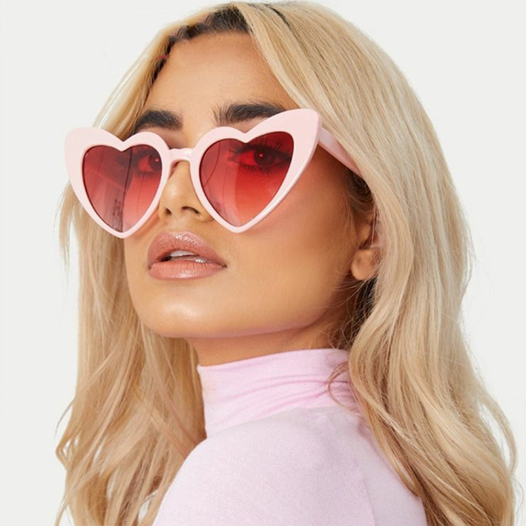 2024 Super Supplier Custom Logo Fashion Love Heart Valentine's Day Gift Shades Lovely Women Girl Lucky Bride Babe Sunglasses