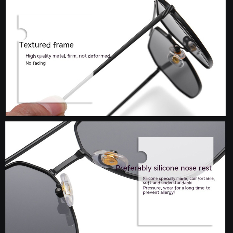 2024 Metal Frame Sunglasses Men Nylon Lens Sunglasses Polarized Men Shades Sunglasses Custom Own Logo High Quality Eyewear Glass