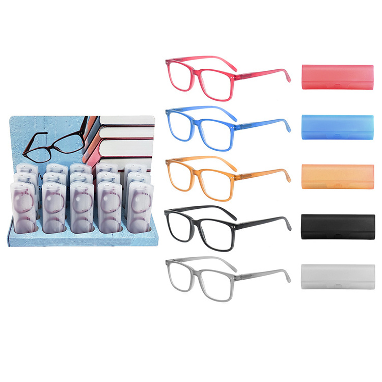 2024 High Quality Hot Sale Reading Glasses Plastic Readers Popular Rectangular Frames Customized Logo Reading Lenses for Men