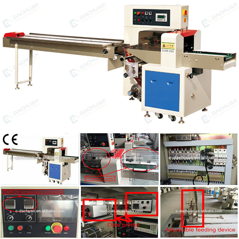 DCWB-250X Candy Wrapping Machines Horizontal Napkin of Horizontal Packing Machine Multifunction Packaging Machines High Speed