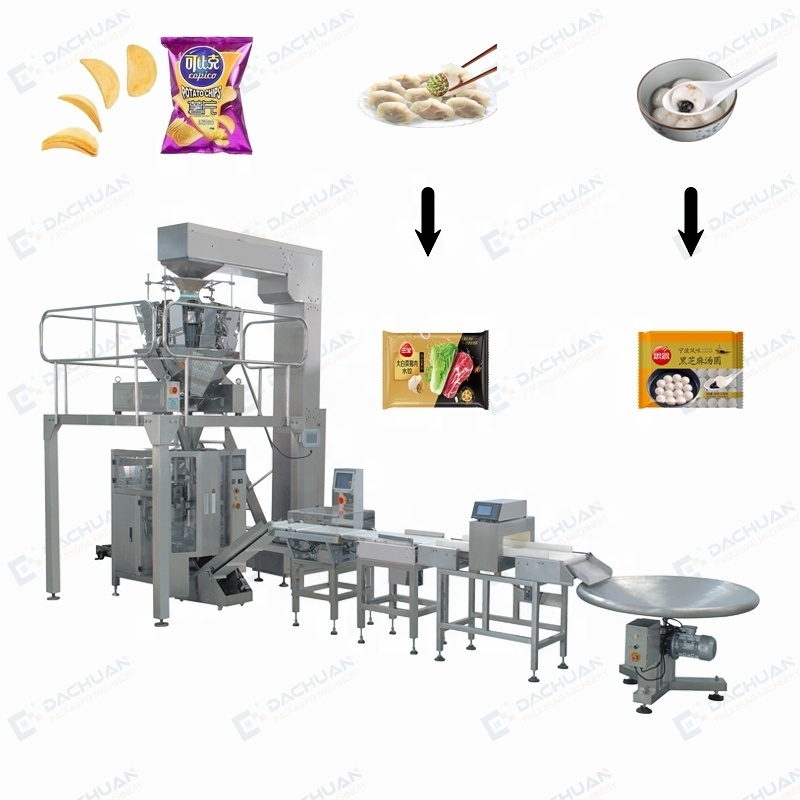 Vertical Packaging Machine linear flow wrapper multihead weigher beef jerky popcorn banana chips