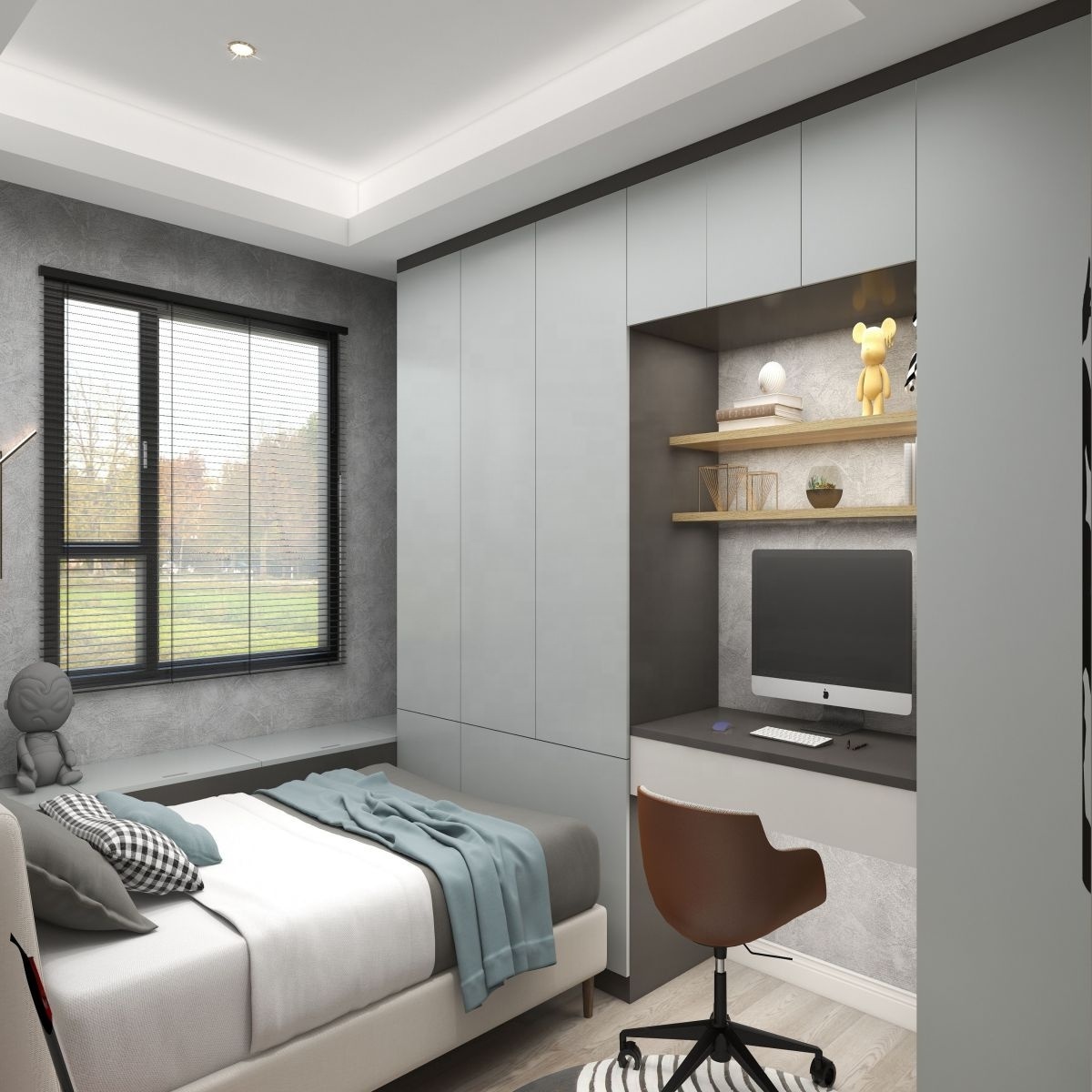 2023 Melamine White Hanging Door High Gloss Furniture Lacquer tall Wardrobe For Bedroom White grey Cabinets