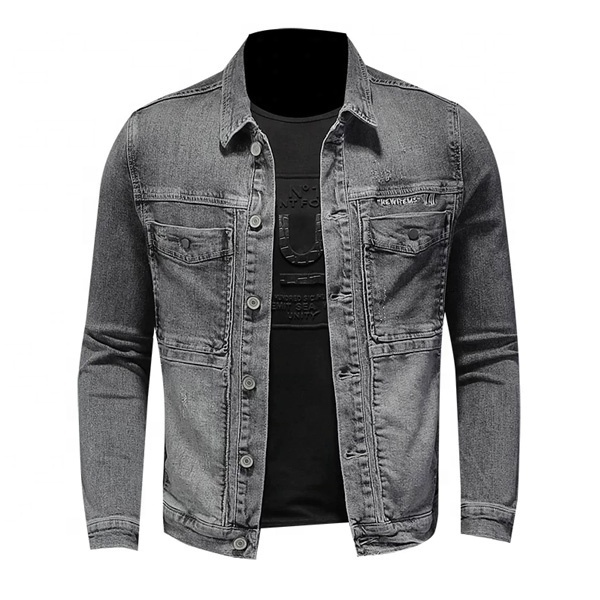 Mens autumn jeans jackets fashion blazer suit jackets casual denim slim fit business suit