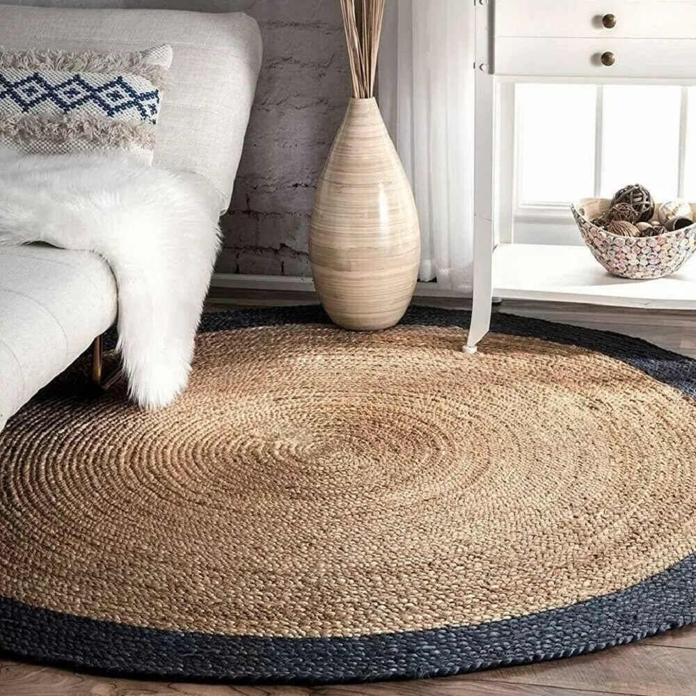 Best Selling Hand Made Carpet Braided Jute Rug Braided Round Shape Jute Rug Customized New Brand Export From Bangladesh