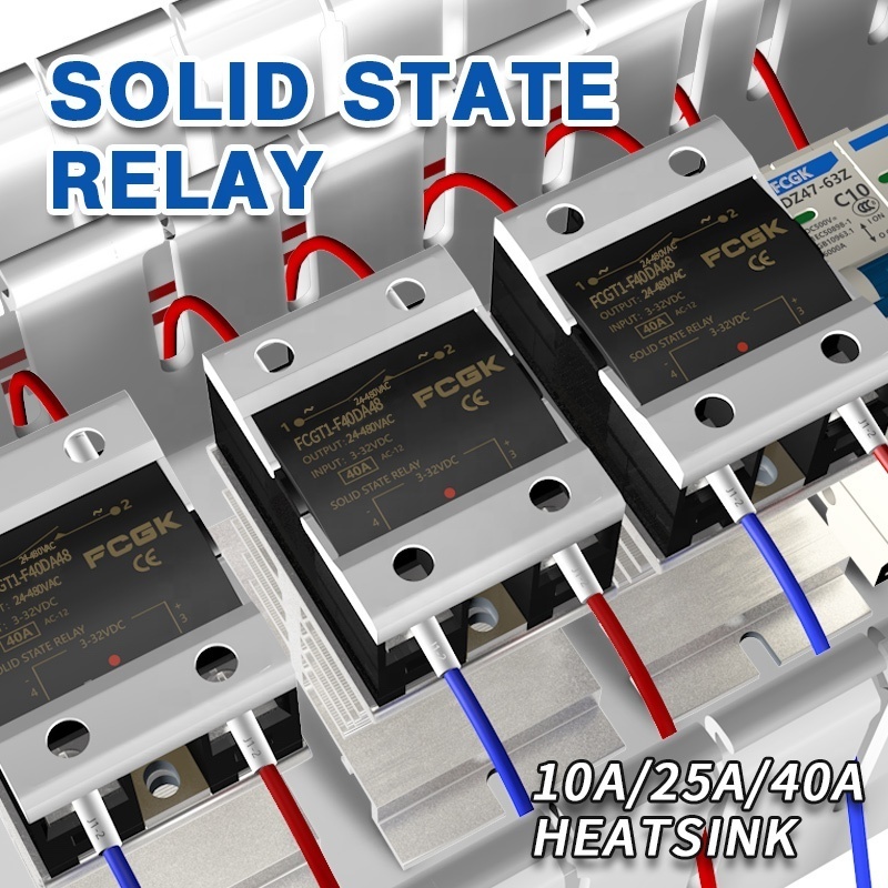 ssr 40DA din heatsink dc to ac solid state relay 40a 380vac ssr relay dc solid state relay 220v dc-ac ssr-40da