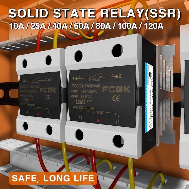 ssr 40DA din heatsink dc to ac solid state relay 40a 380vac ssr relay dc solid state relay 220v dc-ac ssr-40da