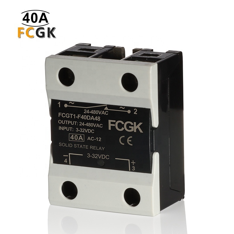 ssr 40DA din heatsink dc to ac solid state relay 40a 380vac ssr relay dc solid state relay 220v dc-ac ssr-40da