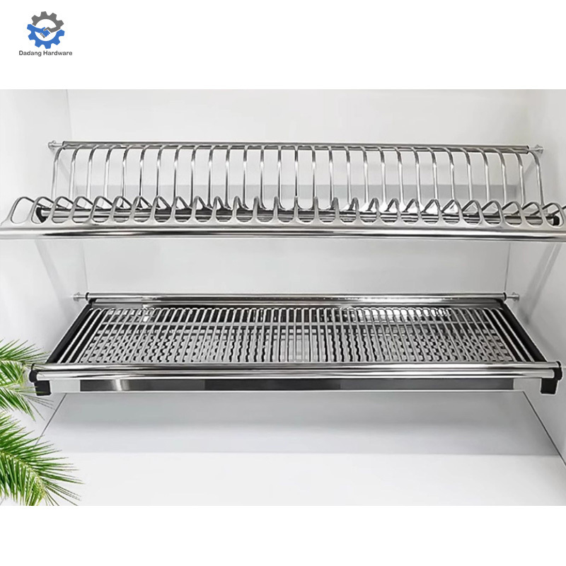 2024 Kitchen Storage Stainless Steel Cabinet Dish Drainer Dish Plate Rack Holder