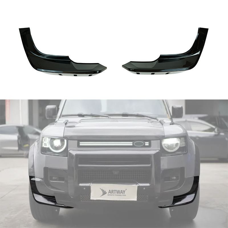 Urban Style Tuning Parts Gloss Black ABS Front Lip Splitter Bumper Corner for Land Rover Defender 2020-2024 Front Splitter