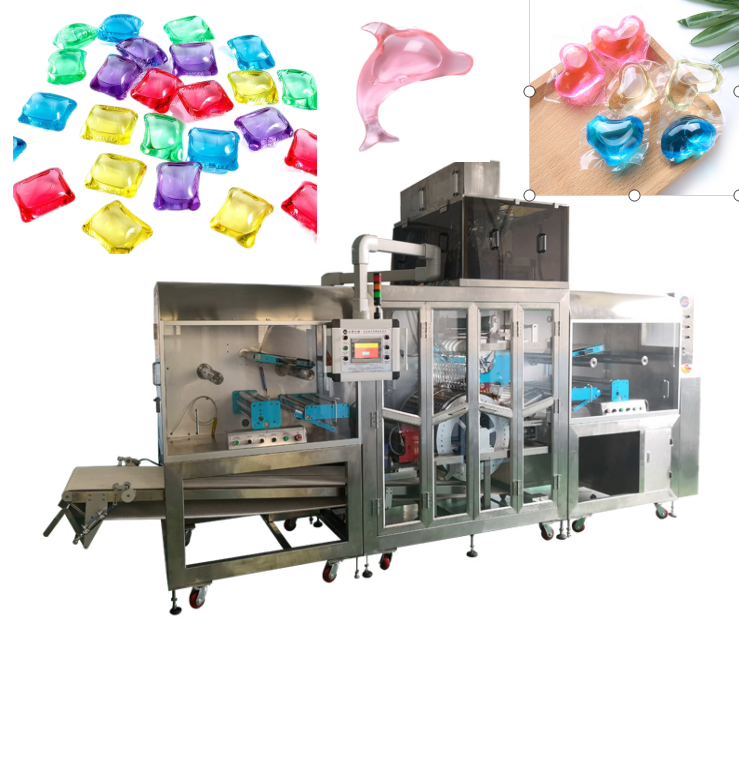 Industrial Laundry Bead / Laundry Pods Making Counting Filling Packaging Machine With Pouch