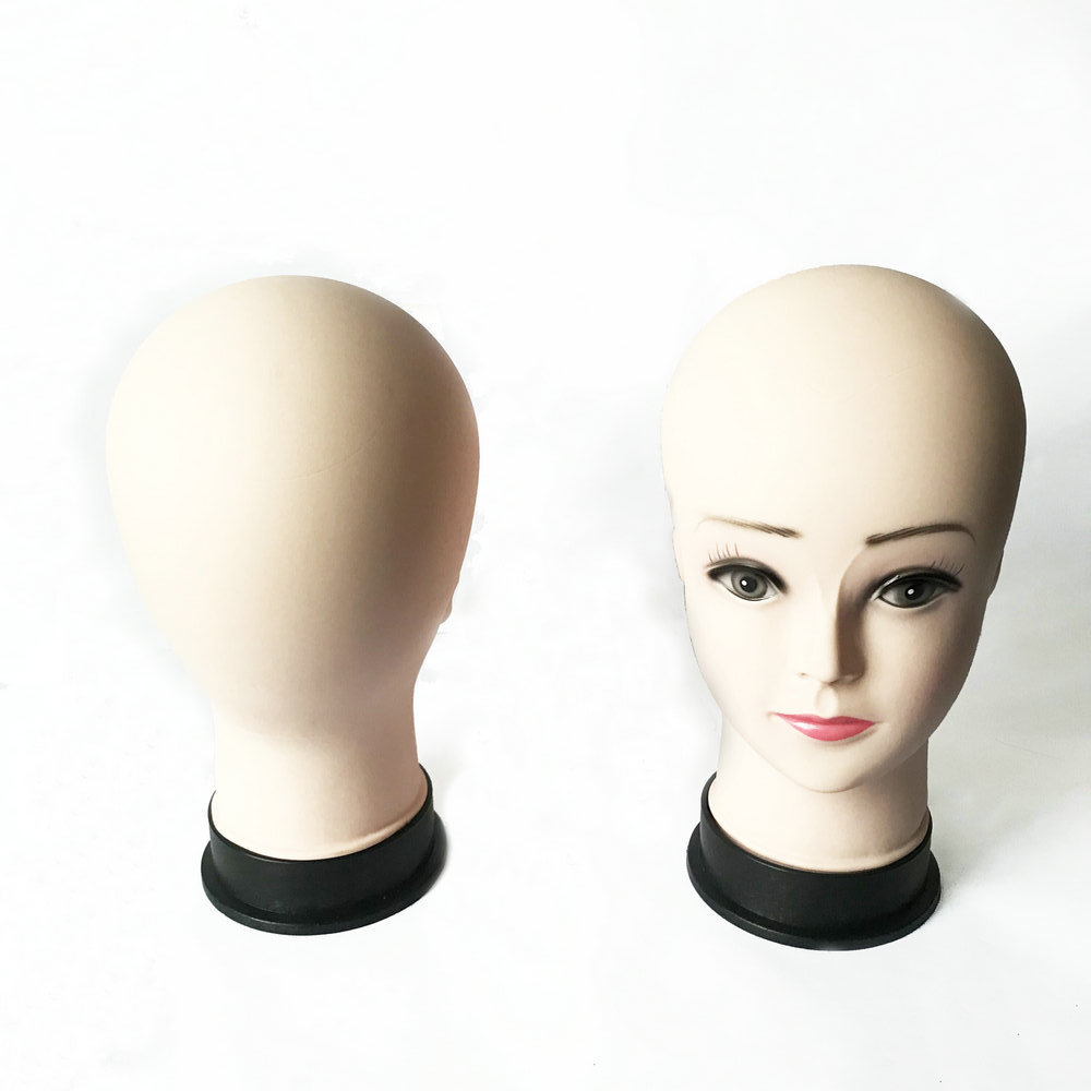 cheap factory female wig display mannequin head bald wig without hair,training head for white women has make up