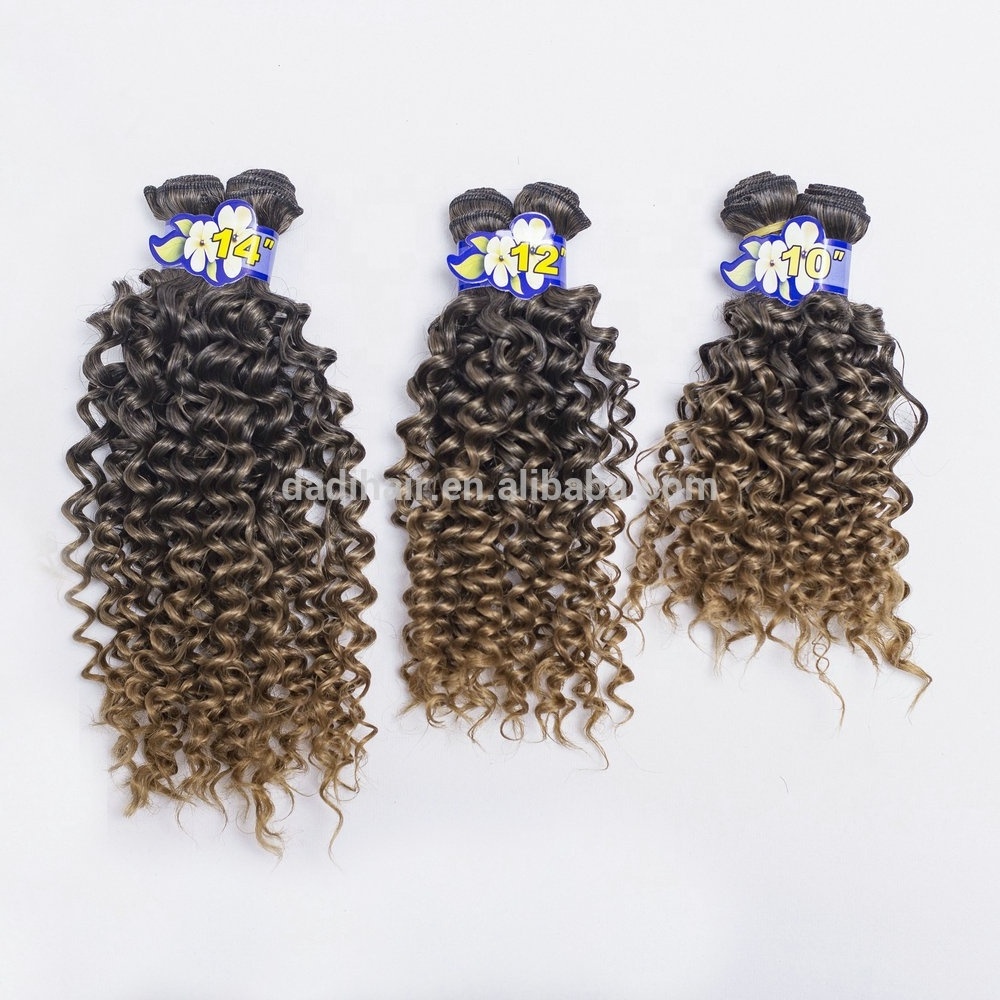 faked Hair Water Wave 6 pieces/lot synthetic Hair Weaves Wet and Wavy Natural curly ombre T1b27 loose