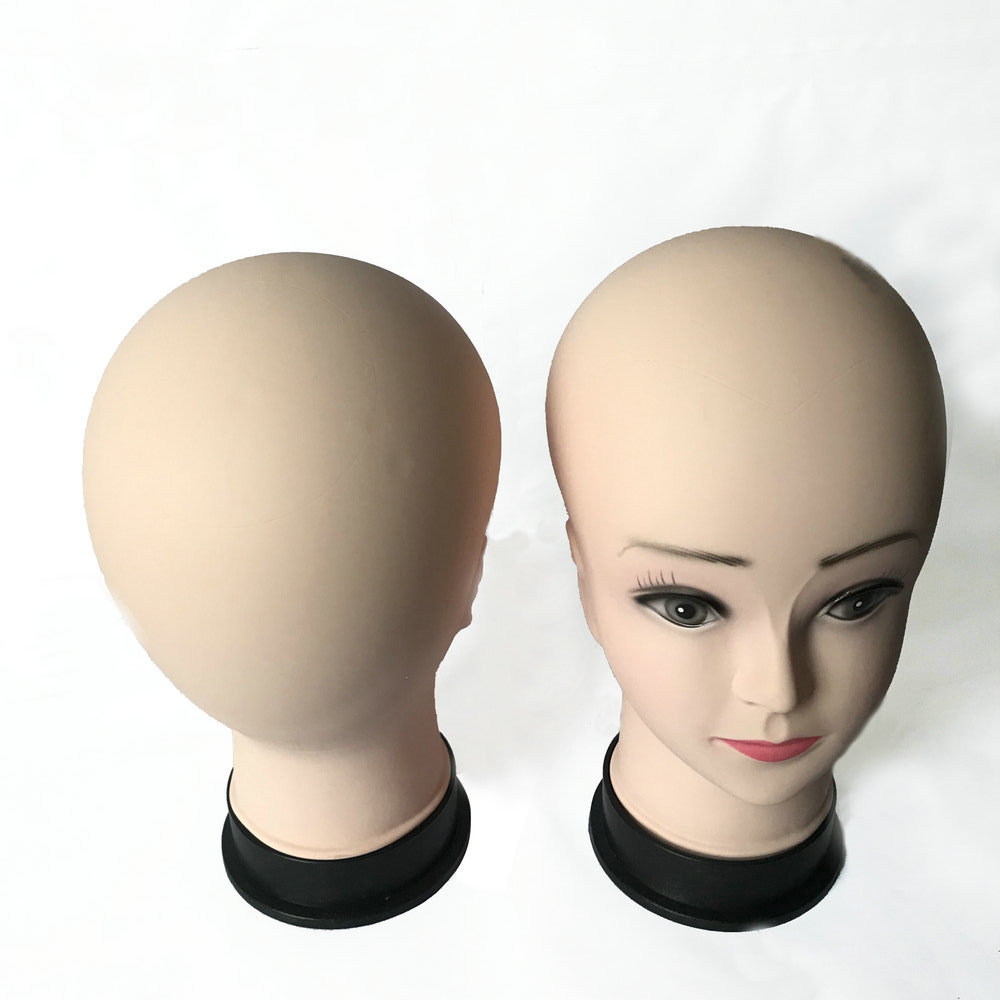 cheap factory female wig display mannequin head bald wig without hair,training head for white women has make up