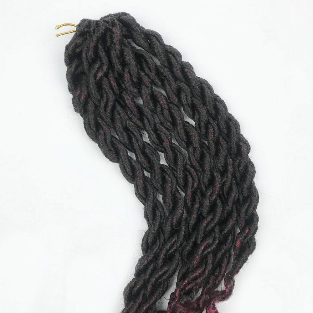 24strands/pack 75g twisted  dreadlocks crochet braids best synthetic hair Extensions curly GODDESS Faux locs braiding 18 inch