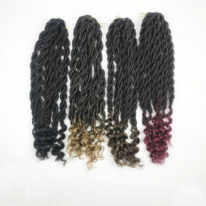 24strands/pack 75g twisted  dreadlocks crochet braids best synthetic hair Extensions curly GODDESS Faux locs braiding 18 inch