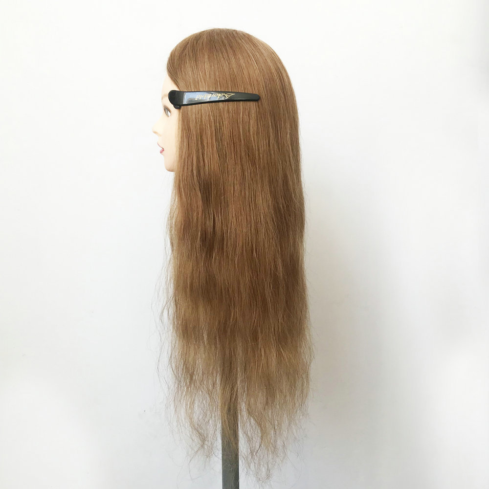 Salon Light blonde color 100% Human Hair Mannequin Doll Training Head Practice Head Wholesale