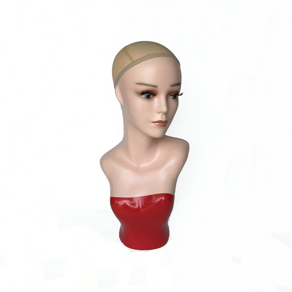 Realistic Mannequin Head Bust Plastic Female Mannequin Head With Shoulders for Display wig and scarf