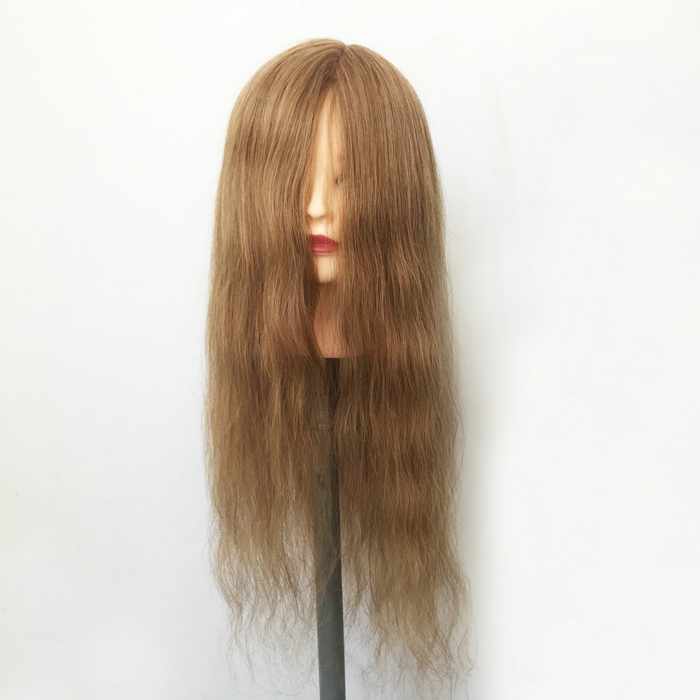 Salon Light blonde color 100% Human Hair Mannequin Doll Training Head Practice Head Wholesale