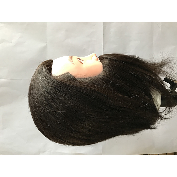 Professional dressing salon beauty school plastic human hair training doll model conventional male mannequin head with beard