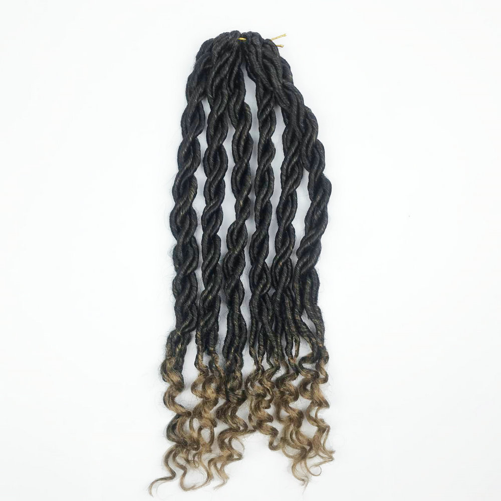 24strands/pack 75g twisted  dreadlocks crochet braids best synthetic hair Extensions curly GODDESS Faux locs braiding 18 inch