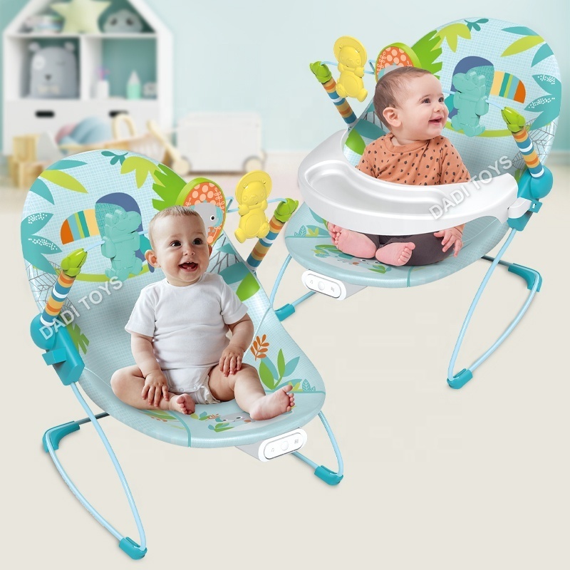 2024 New Design Good Quality 2 In 1 Musical Newborn Baby Dining Table Chair Comfort Baby Bouncer With Tray