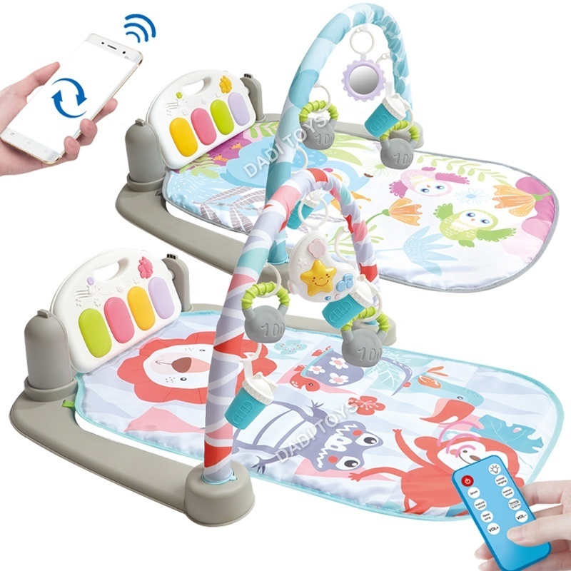 New Design Crawling Lighting Foot Pedal Musical Toys Baby Play Piano Gym Mat For Kids