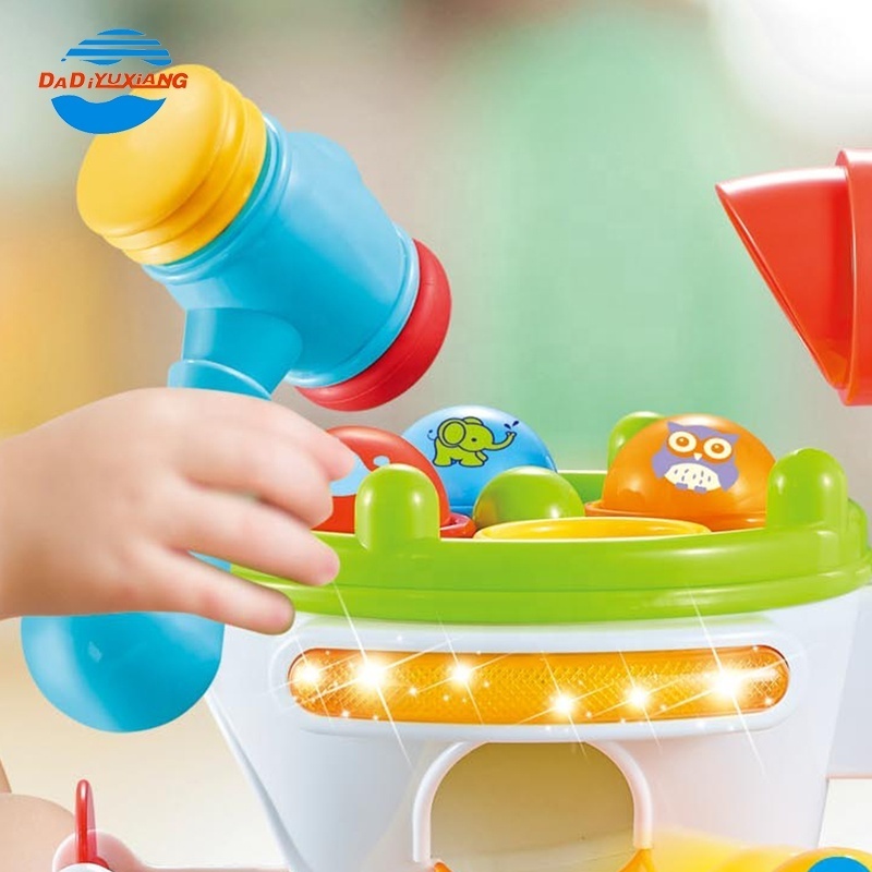 Baby Play Set Electric Pounder Ball Table Toy Plastic Hammer Game Toy With Light And Music