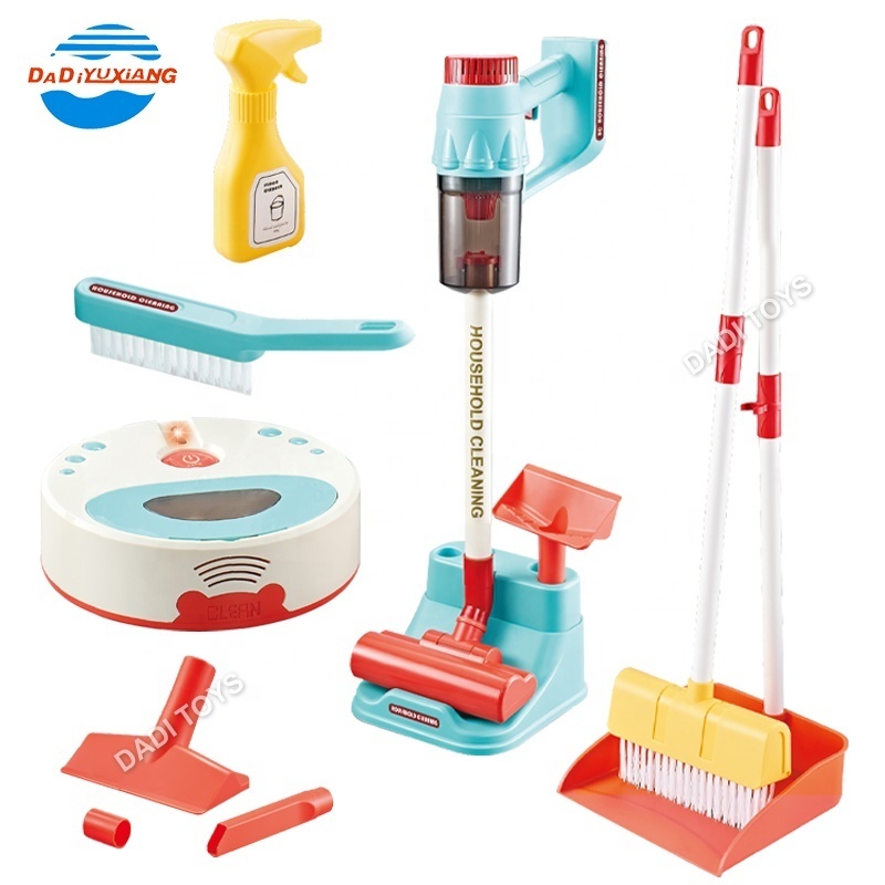 Pretend Play Simulation Household Cleaning Tool Sets Play House Toy Electric Vacuum Cleaner Toy Sweeper