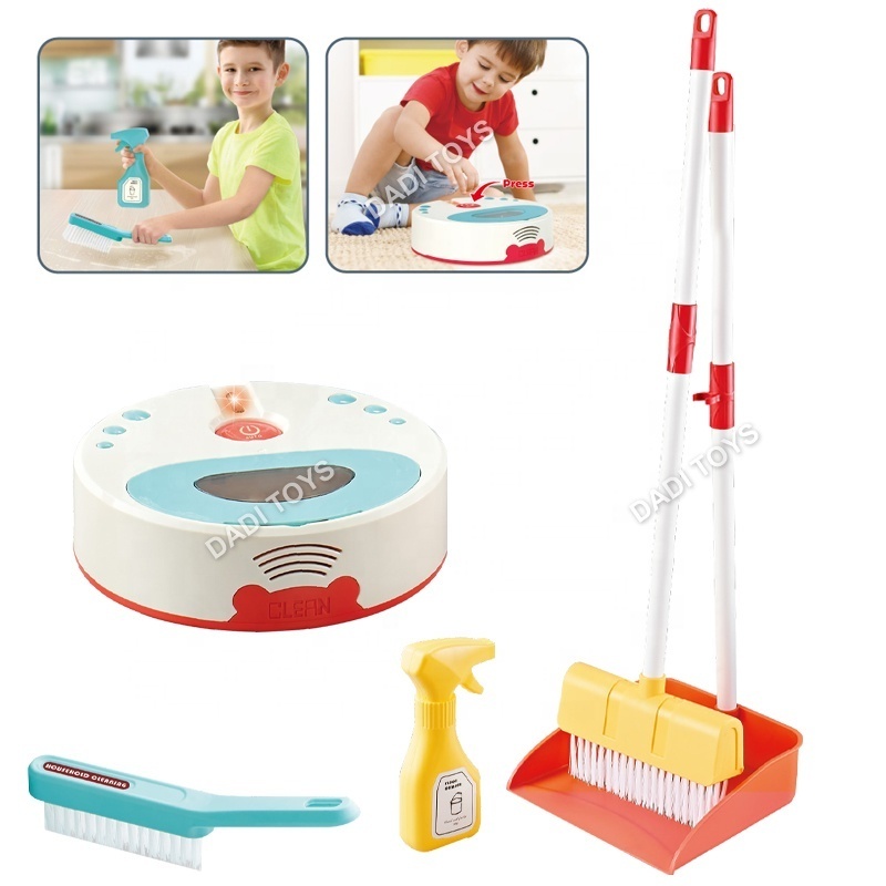 Pretend Play Simulation Household Cleaning Tool Sets Play House Toy Electric Vacuum Cleaner Toy Sweeper