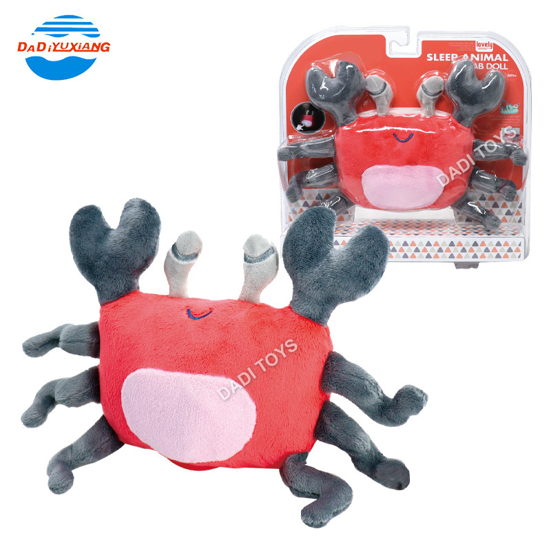 DADI OEM/ODM Cute Design Musical Light Stuffed Plush Crab Toys Baby Soothe Baby Sleep Plush Toy