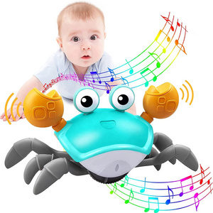 DADI 2023 Summer Pull Walking Electronic Tummy Time Crab Dancing Green Crawling Crab Baby Toy Crab Toy For Baby Kid 6-12 Months