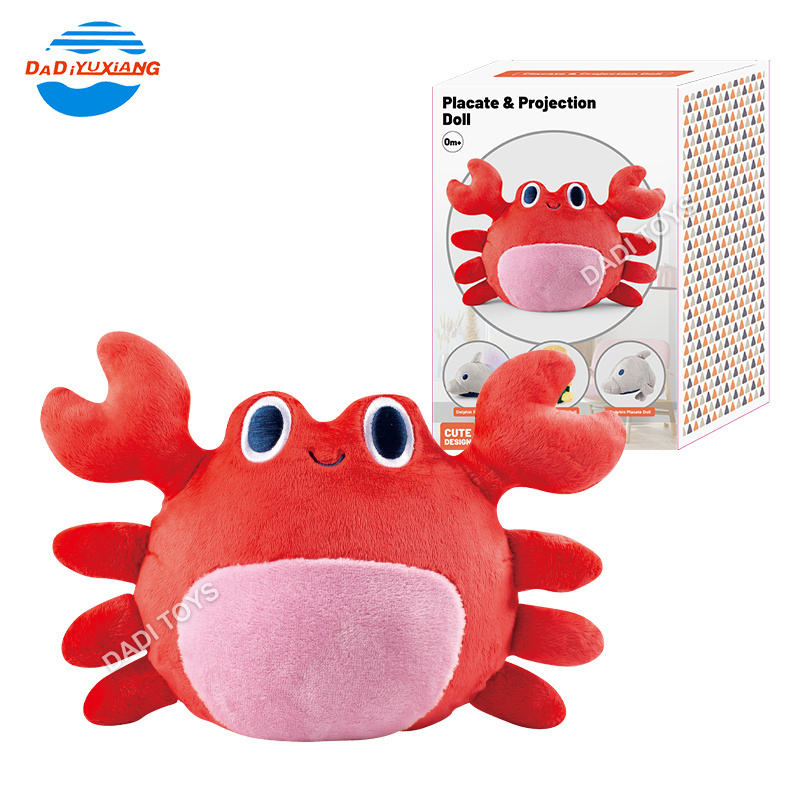 DADI OEM/ODM Cute Design Musical Light Stuffed Plush Crab Toys Baby Soothe Baby Sleep Plush Toy