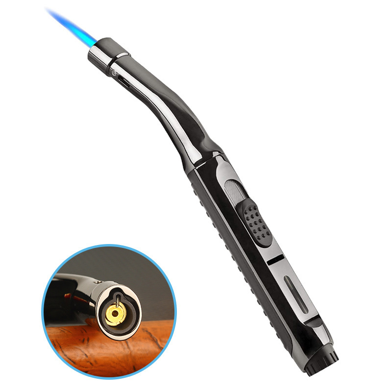 Long Metal Kitchen Windproof Jet Torch Butane Lighter,Gas Lighter Refill Valve,Lighter Gas Torch Gun Metal