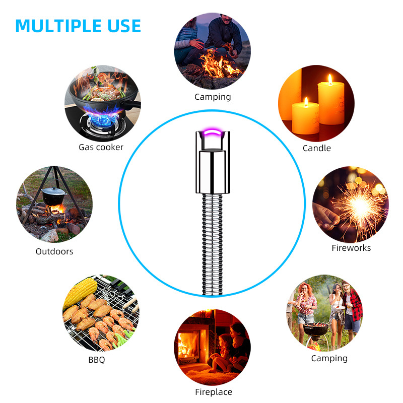 Custom Powerful Electric Candle Lighter Multi Purpose Rechargeable Scented Lighters with Replaceable Battery for Camping