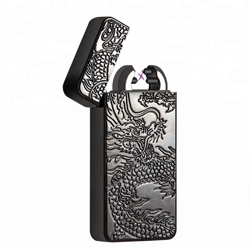 Lighter Electric Usb Metal,Flameless Rechargeable Plasma Gold Dragon Lighter,Unique Cigarette Lighters Wholesale