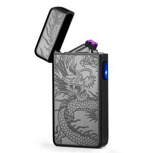 Factory Price Wind proof Silver Battery Electronic Plasma Lighter USB Rechargeable,Custom Logo Metal Lighters Cheap Wholesale