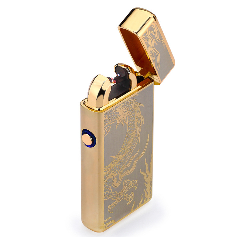 Wholesale Promotional Manufacturer Rechargeable Dual Arc Pulse Electronic Cigarette Lighter,Lighter Cigarette Vintage Windproof