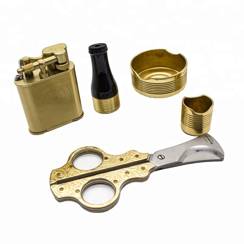 Cigar Lighter Cutter Portable Ashtray Accessories Set