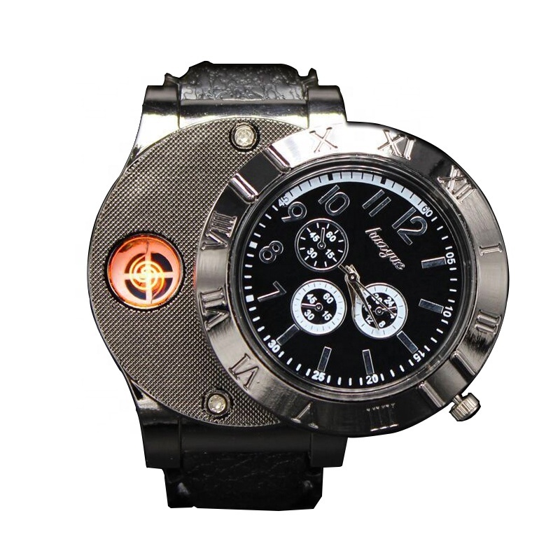 custom men rechargeable usb cigarette wrist watch lighter